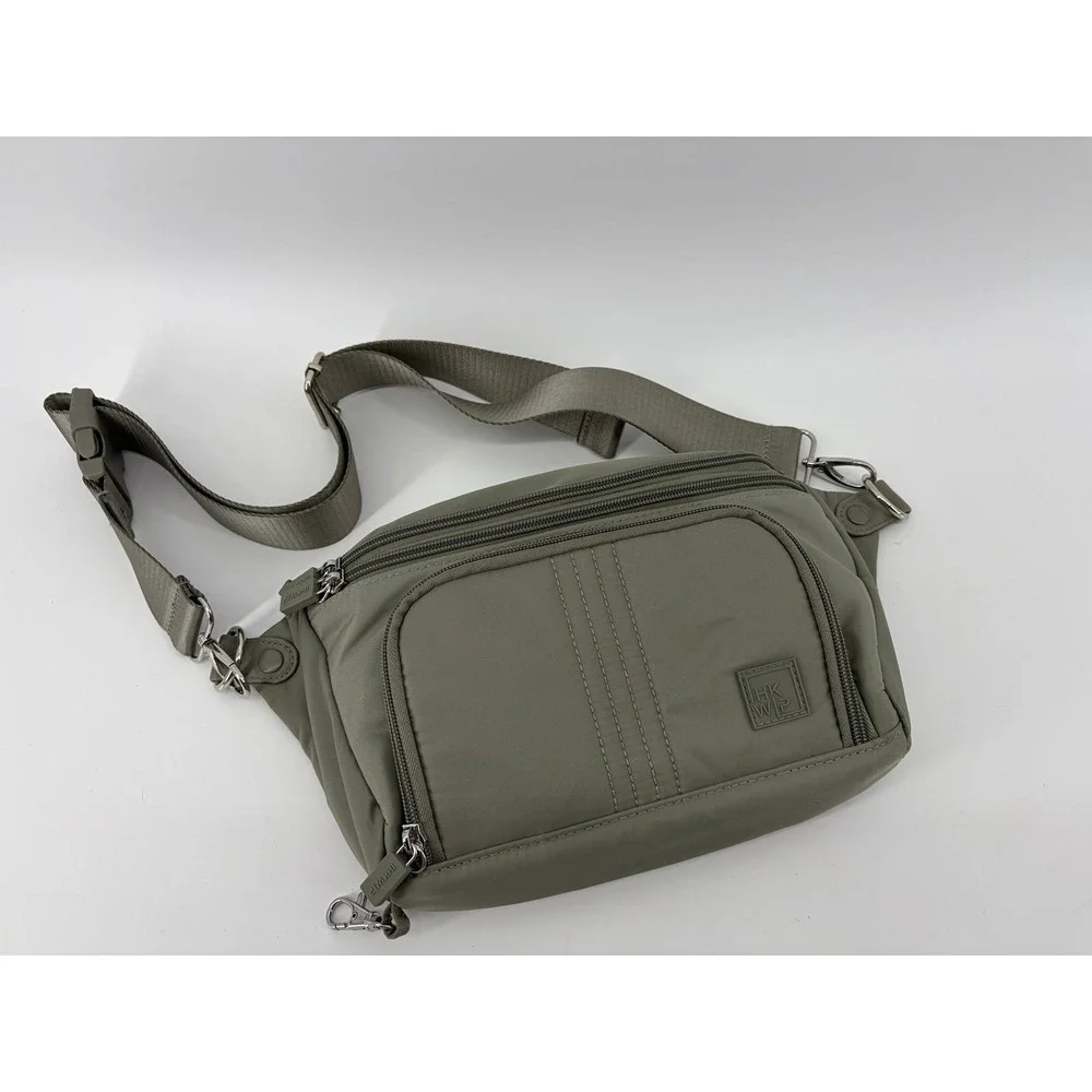 IHKWIP The Class Act Zip Front Crossbody Army Sage, NWOT